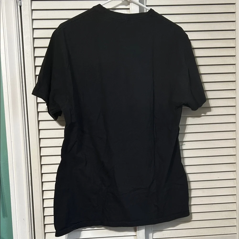 Men's Black Graphic Tee with Blue Design - Picture 2 of 3